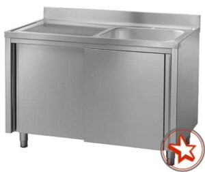 Spülschrank EX-LL1/14 / E-LL1/14  mit Schiebetüren - 1 Becken links
