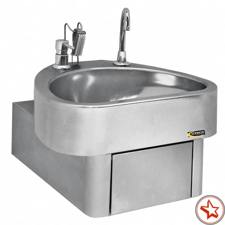Handwaschbecken Kniebedienung 500x400x850mm Spülschrank Spüle 1 Becken Edelstahl 