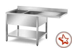 Spültisch SBS2/14 mit Überstand für Spülmaschine