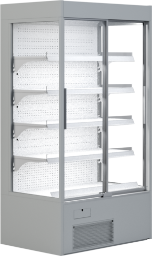 Wandkühlregal GS-VA107ST mit 2 Glasschiebetüren 